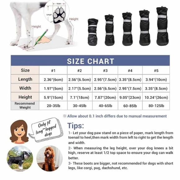 Dog Boots with Reflective Straps - Picture 3 of 3